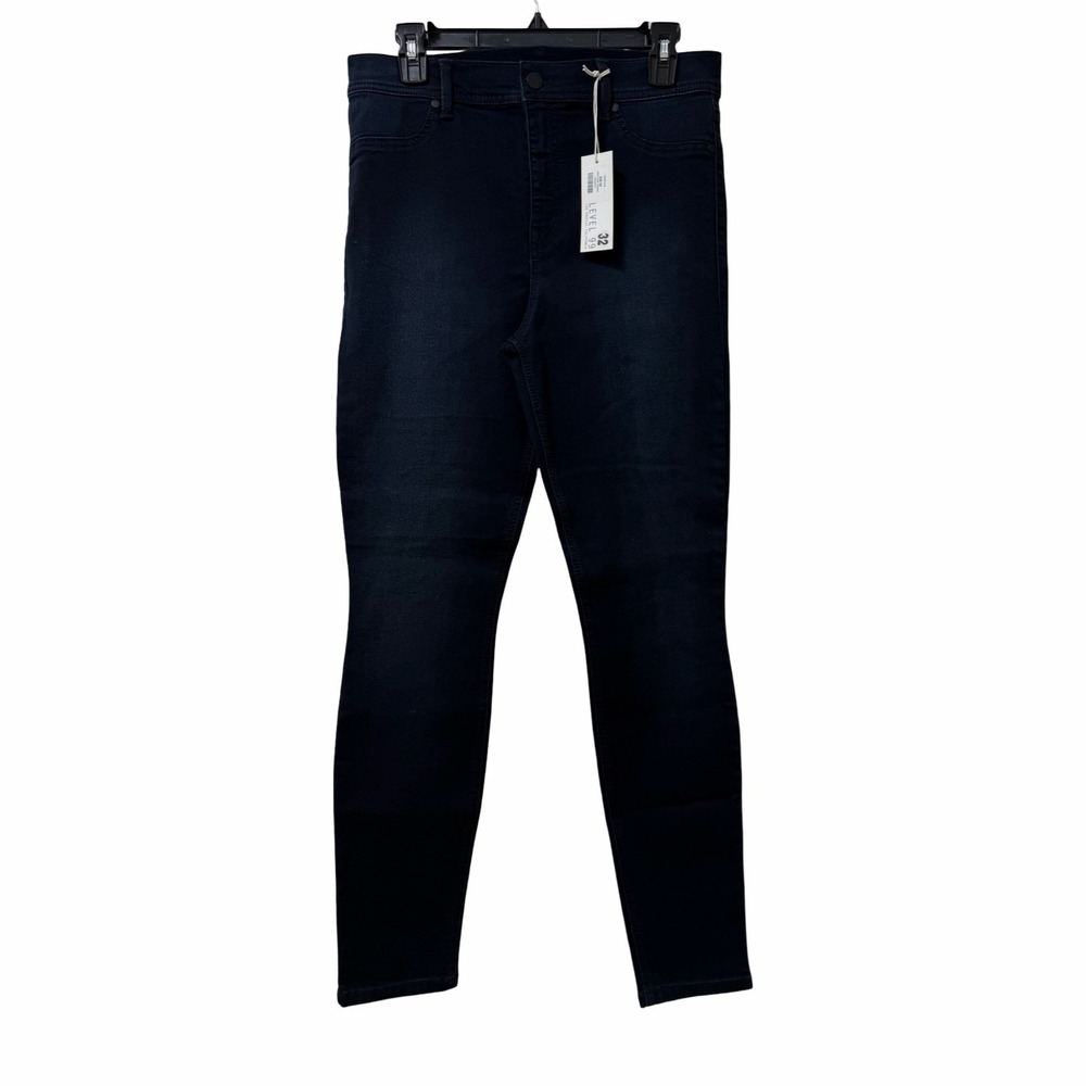 Level 99 Womens High Rise Skinny Denim Jeans Size 32 Dark Wash Stretch NEW